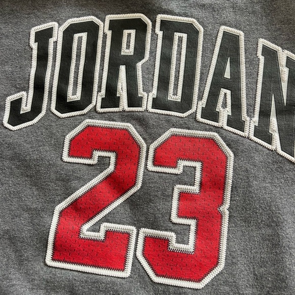 Jordan Kids Gray Hoodie with Red 23 Graphic - Picture 2 of 4